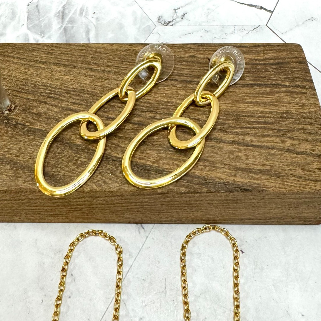Vtg Joan Rivers Classics Collection Necklace Earrings Interchangeable Gold Tone