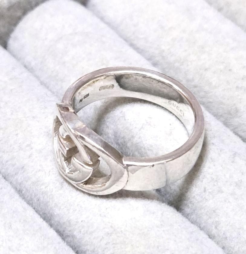 GUCCI Interlocking G SV925 Ring, Size 12 (approx.), 43777