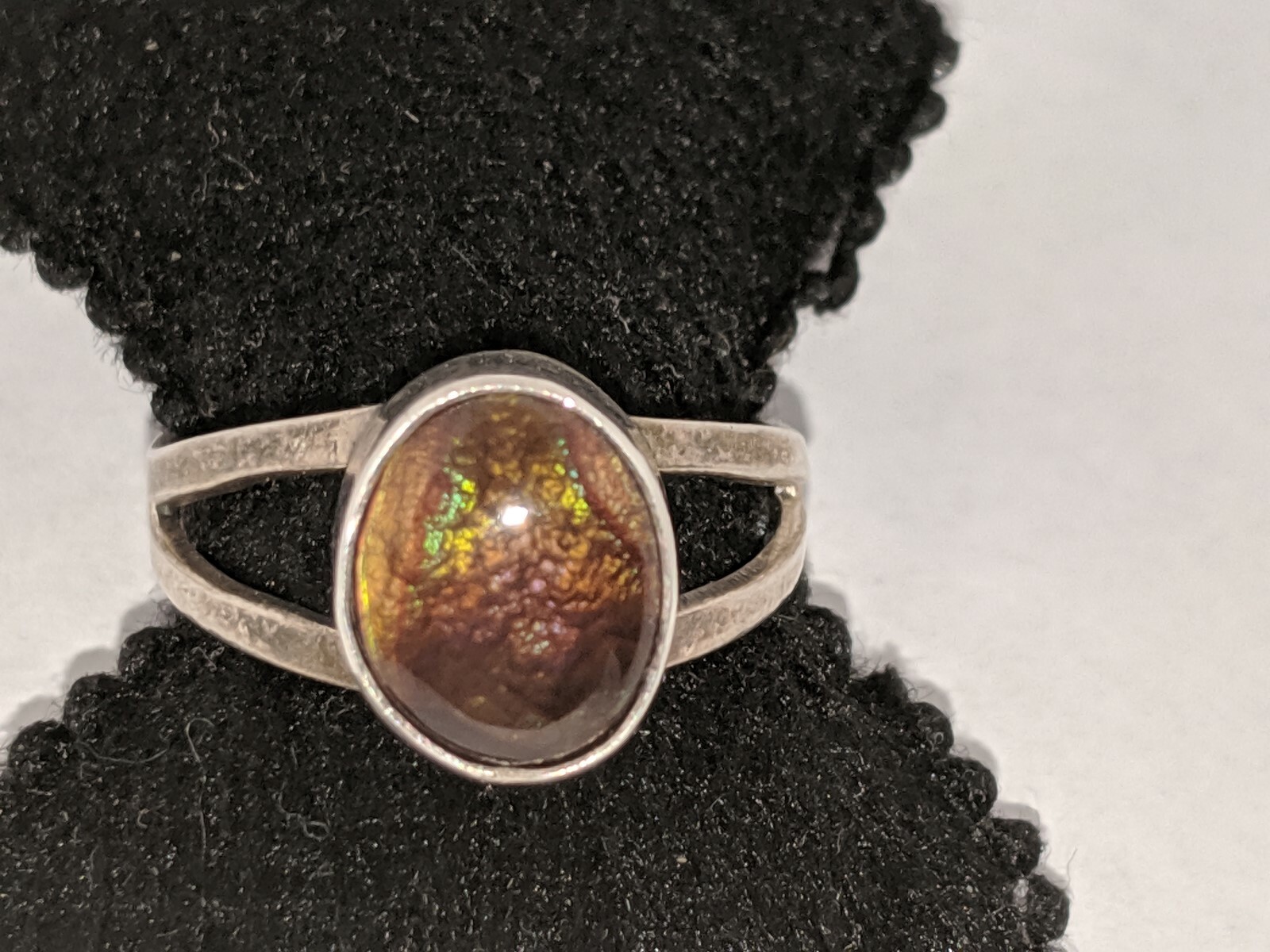 VINTAGE FIRE AGATE RING STERLING SILVER 925 ABOUT SIZE 9 1/4