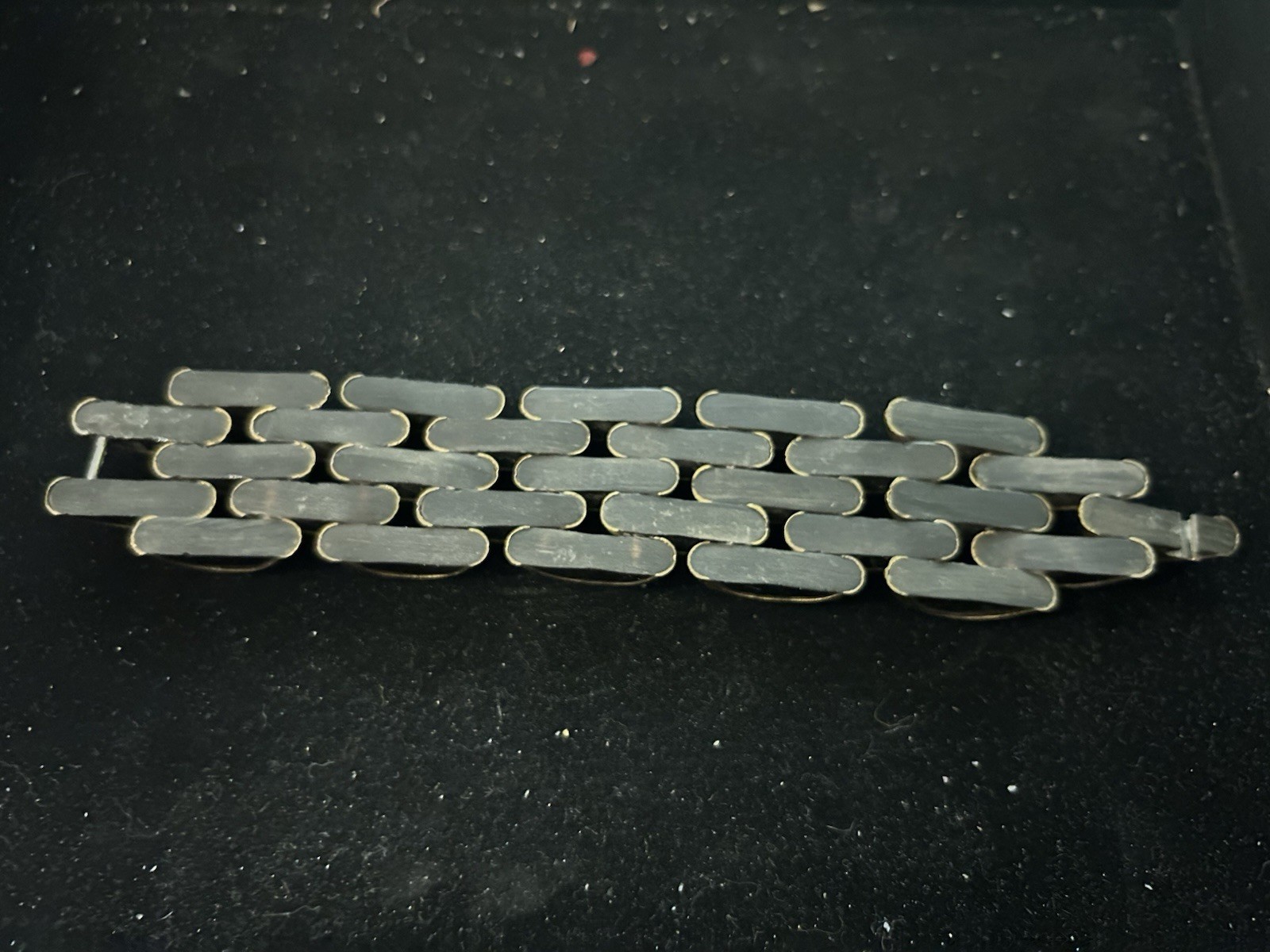 Vintage Bracelet Gerda Lynggaard Monies Resin & Metal Unusual Wide Bracelet