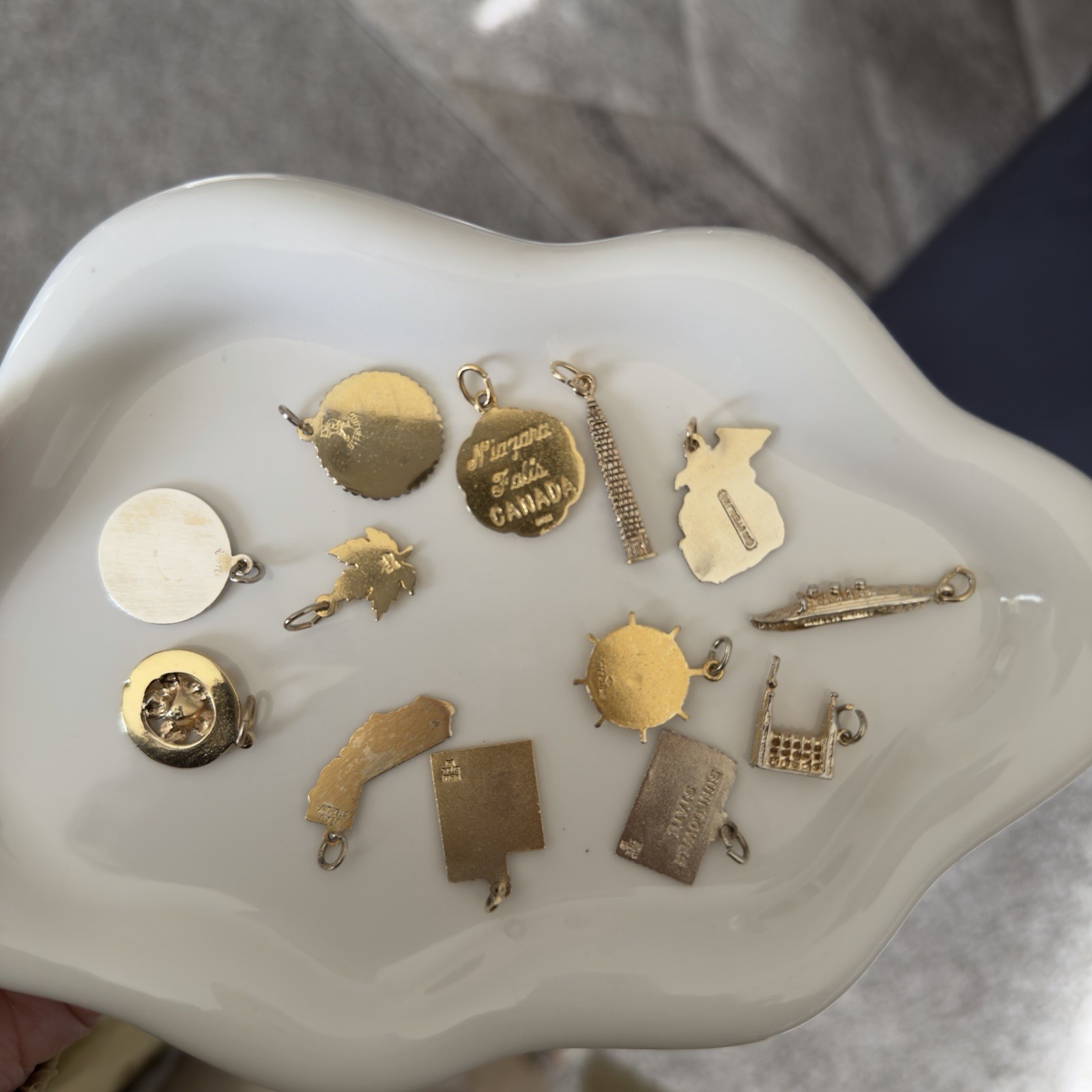 Vintage Collectibles Gold Over Sterling Silver 13 Charms Lot