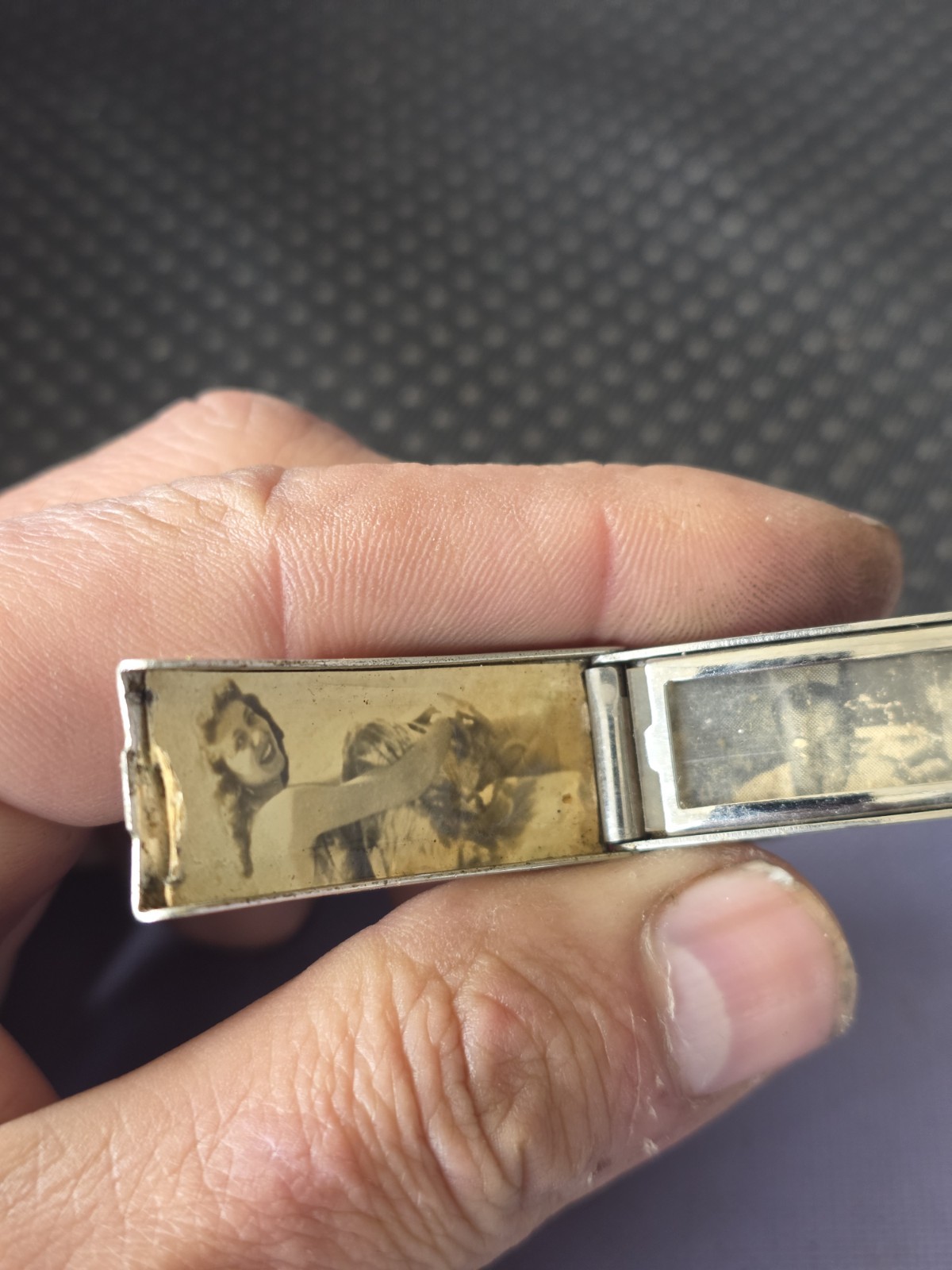 Vtg Sterling Silver Top Flex-Let engraved Lee Picture Bracelet Pre Owned #H