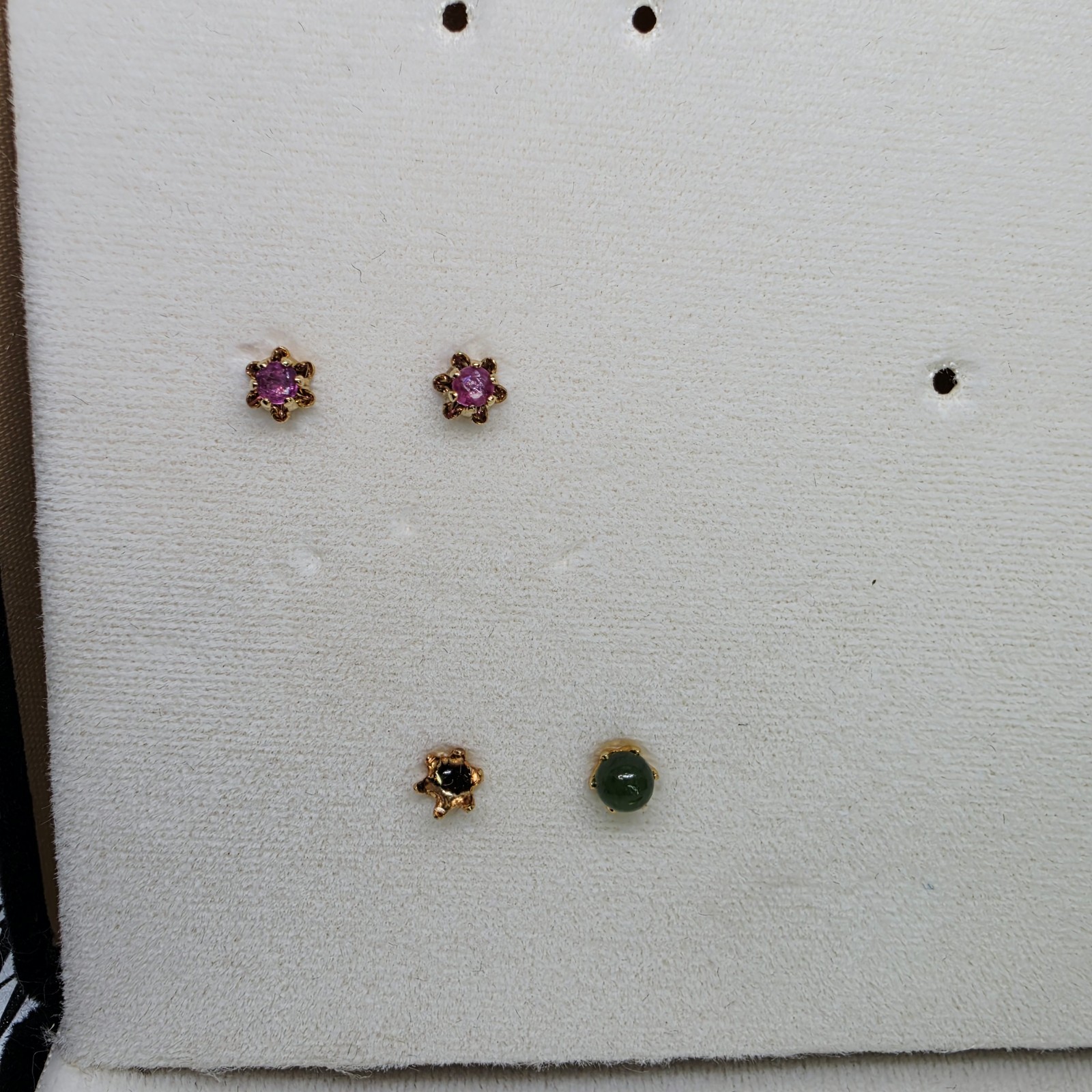 Vtg Nikolas Genuine Gemstone Pendant Earring Set Ruby Tigers Eye Jade New In Box