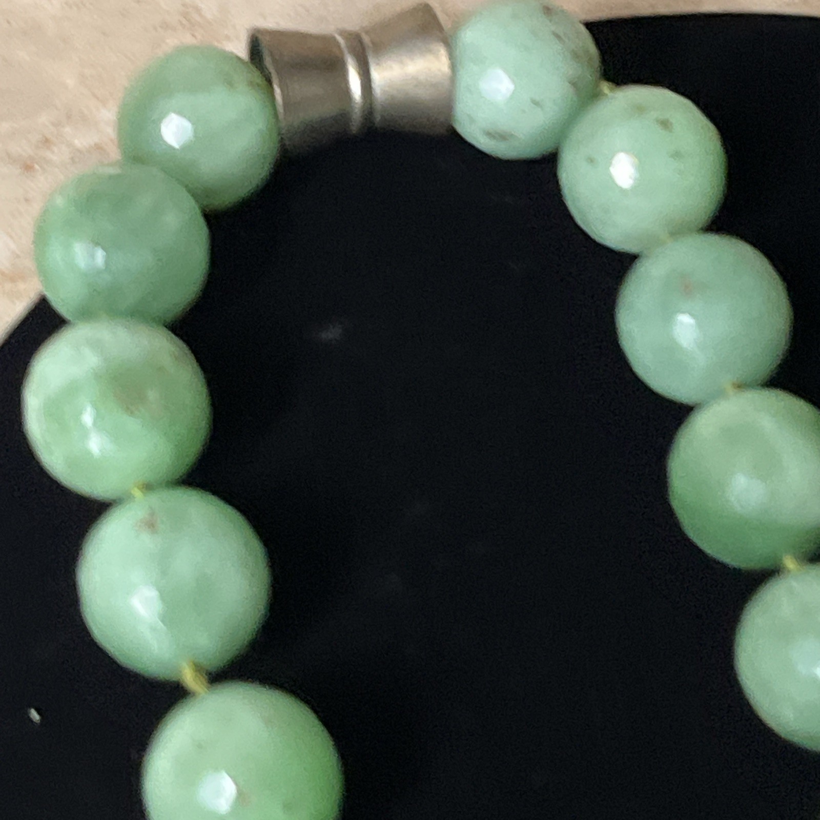 Vintage Estate Large Green Chrysoprase Beaded Necklace Bracelet Earrings Set