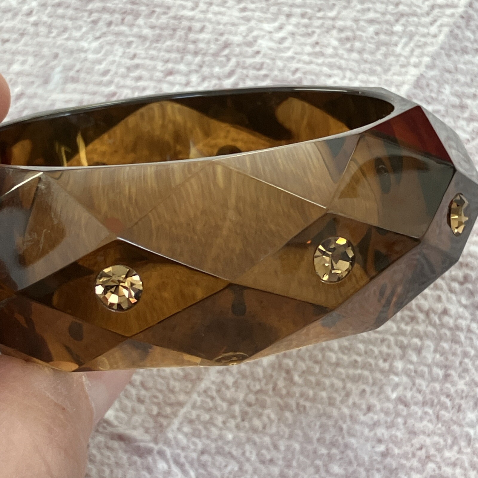VINTAGE FACETED GEMS BANGLE BRACELET