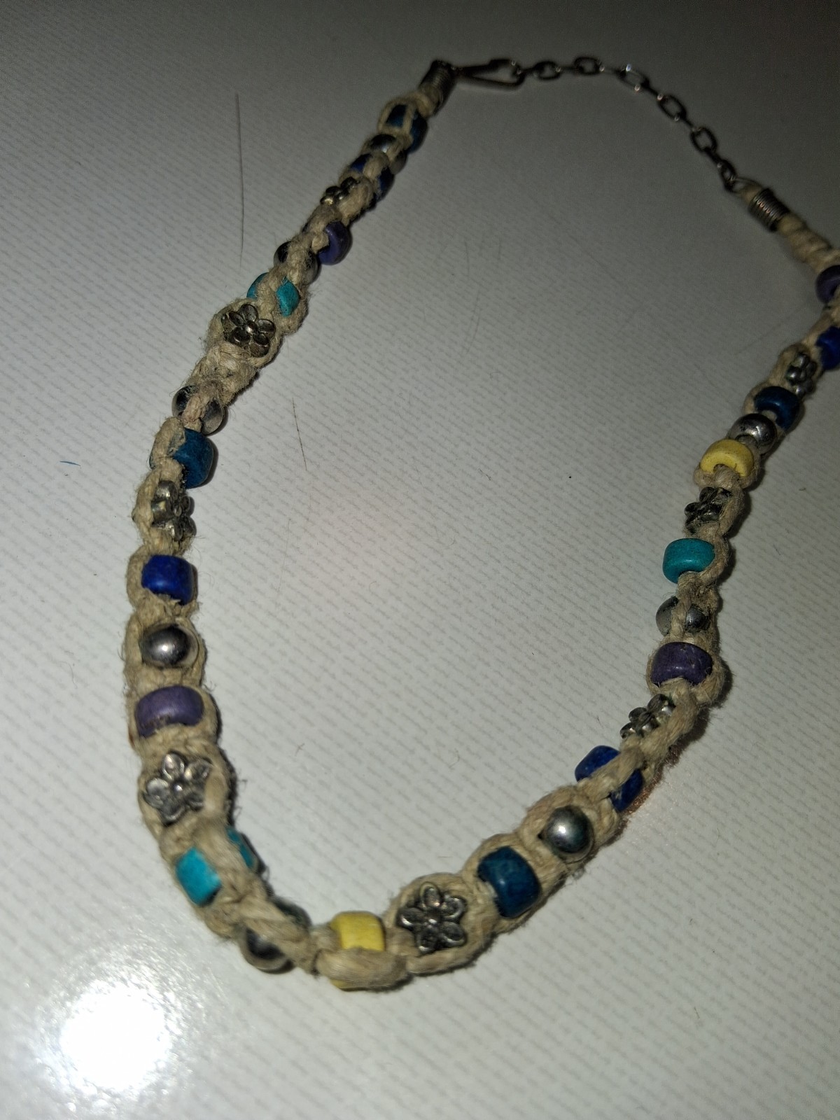 vintage trade bead natural hemp chokers