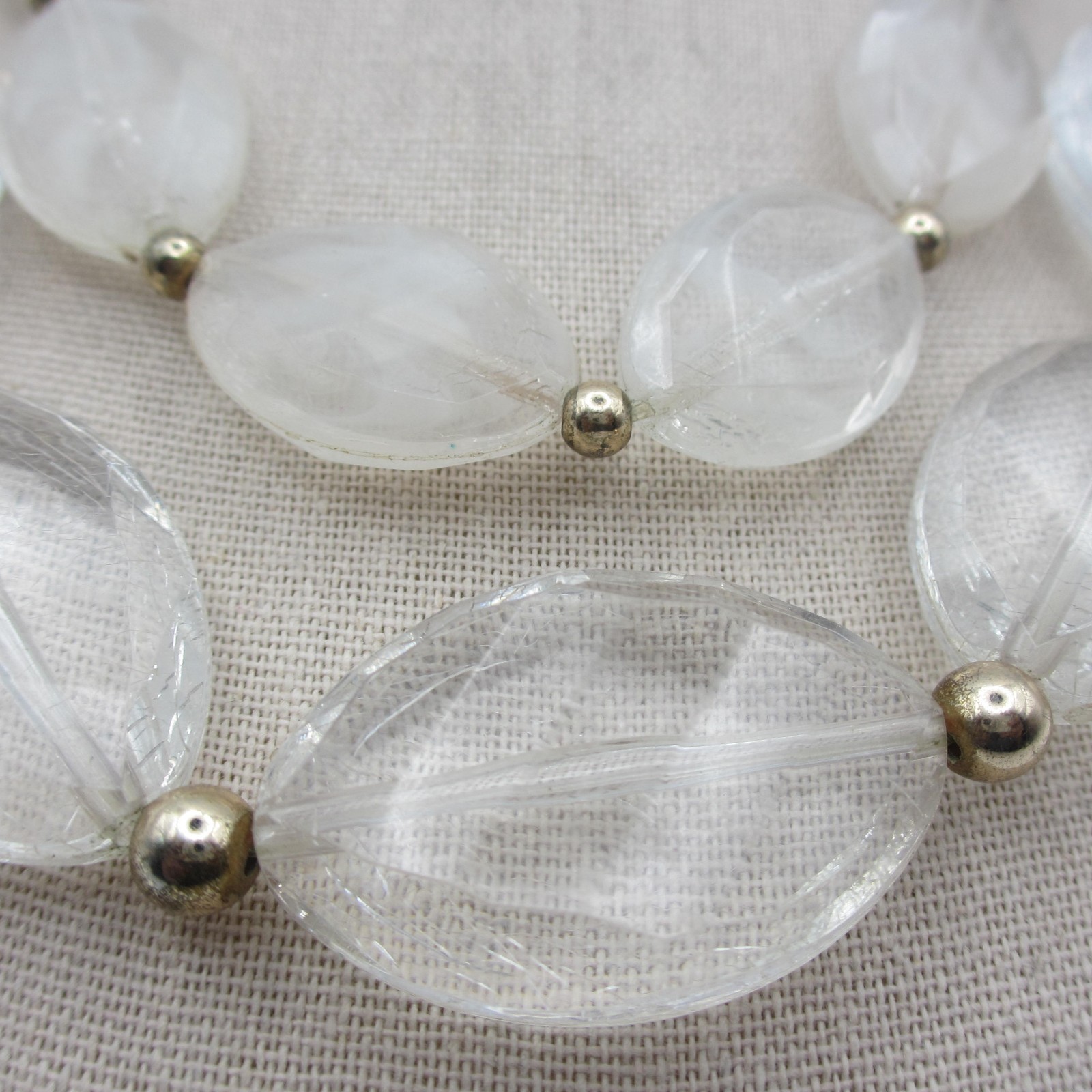 Vintage Lucite Necklace Chunky Layered Statement 19 Inch