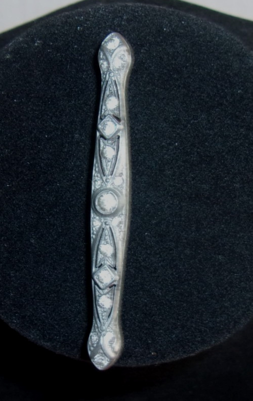 Vntg Art Deco Fishson SILVERITE Rhinestone 2.5″ Bar Brooch Pin