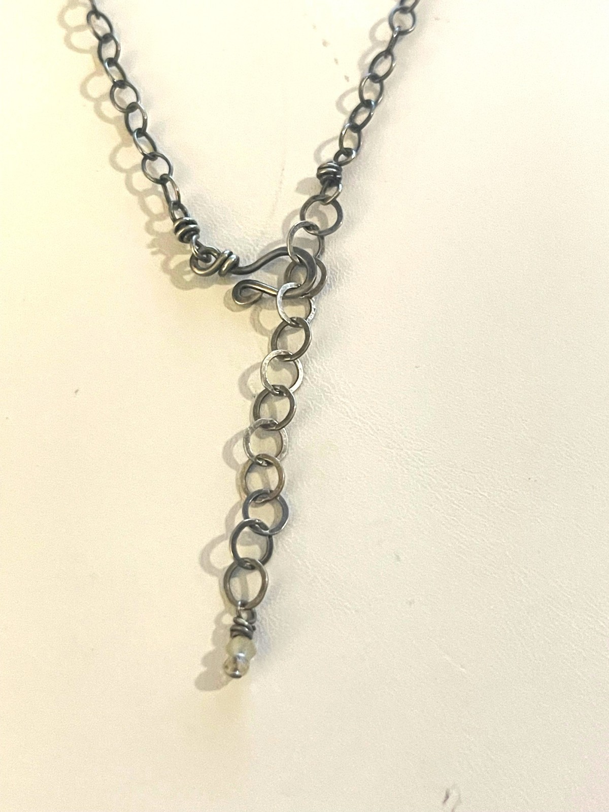 Vintage ONE OF A KIND Sterling Mixed Metal Dalmation Jasper Shell Necklace