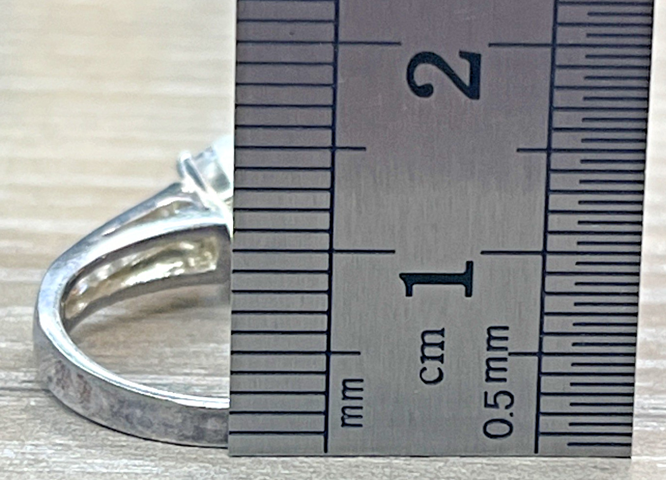 Vintage DBJ Sparkling CZ Solitaire Accents Engagement Ring Silver Tone SZ 8.25