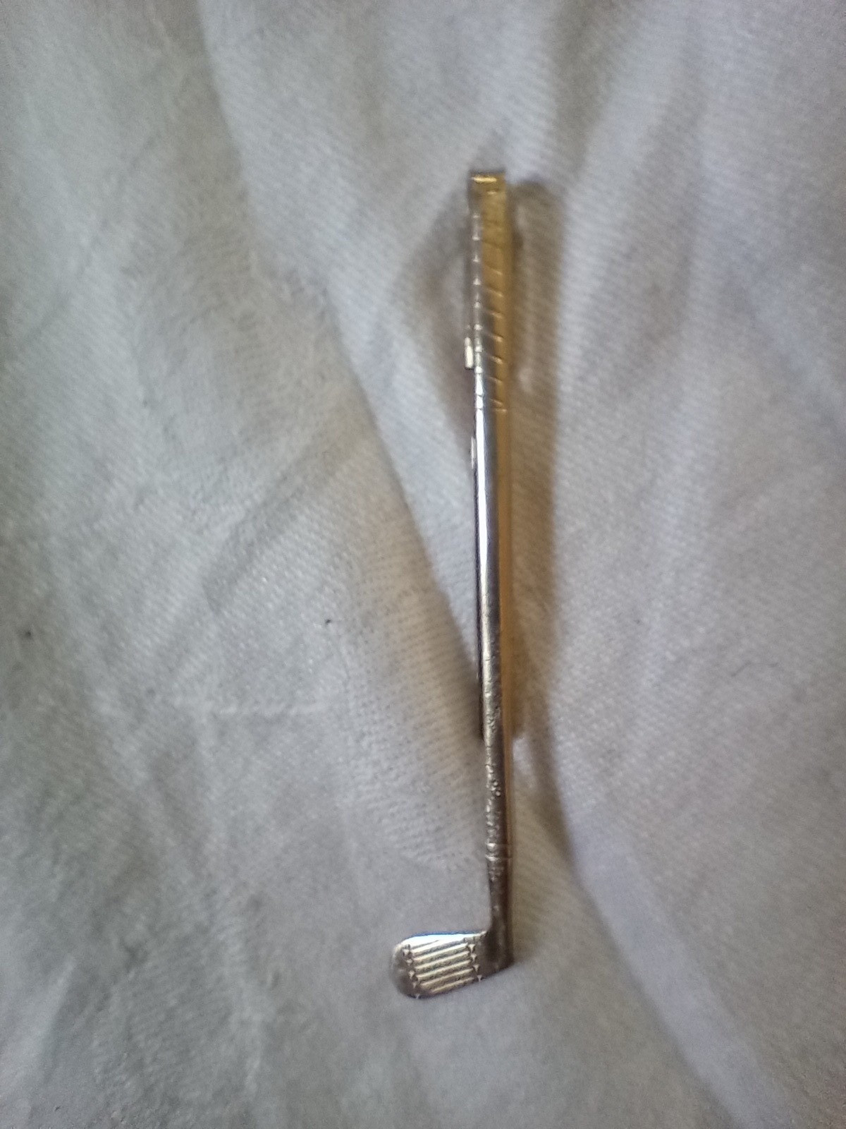 Vintage Hadley Money Clip or Tie Bar Yellow Gold Tone Made USA Golf Club