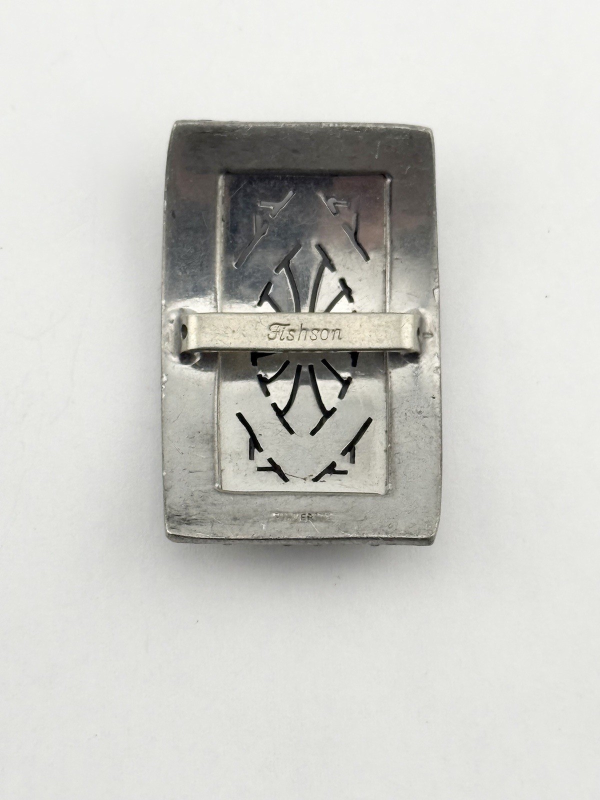 Vintage Fishson Henry Fishel & Son Silverite Buckles W/ Rhinestones