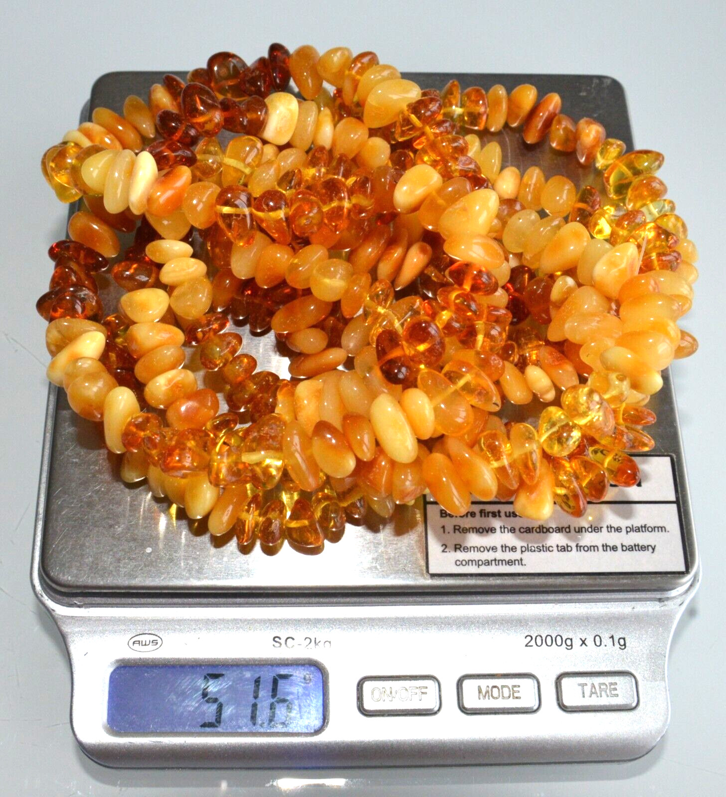 ✅135 cm=51gr RUSSIAN SOVIET BALTIC AMBER BEAD NECKLACE 琥珀 BRACELET STONE PENDANT