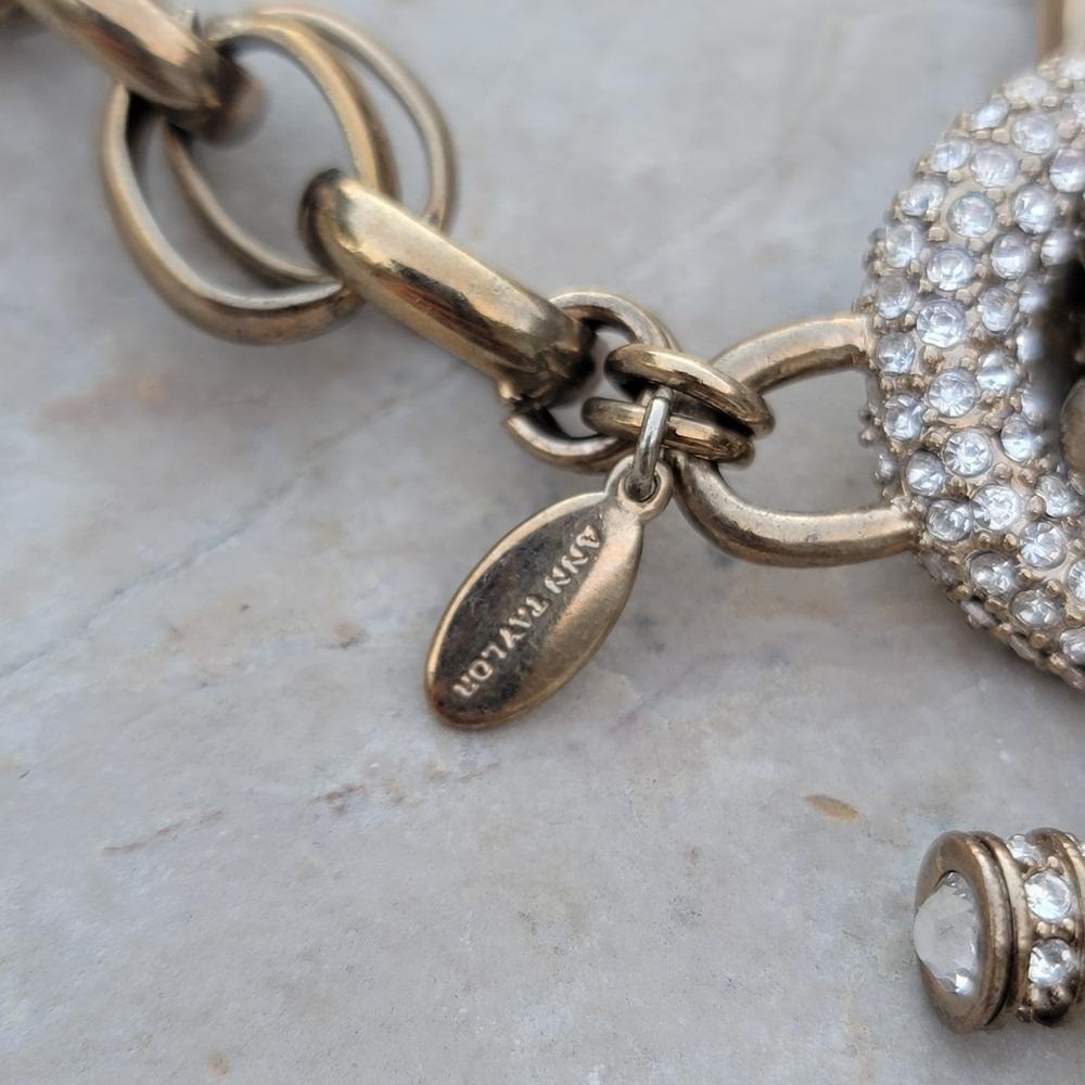 Vintage Ann Taylor gold-tone statement necklace featuring a chunky link chain