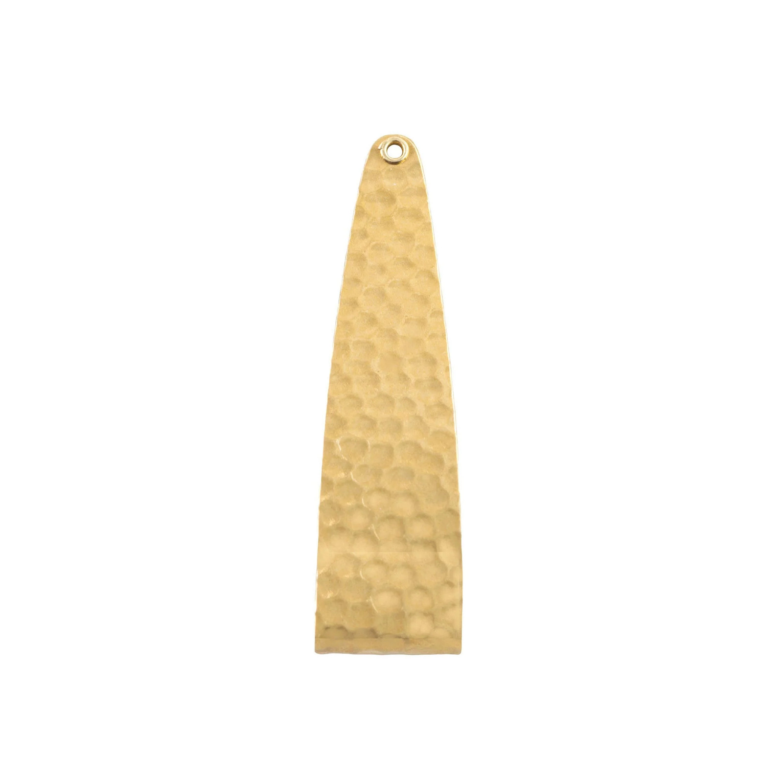 1 Hole Raw Brass Small Hammered 3D Teardrop Hoop Pendant 39x13mm (2)