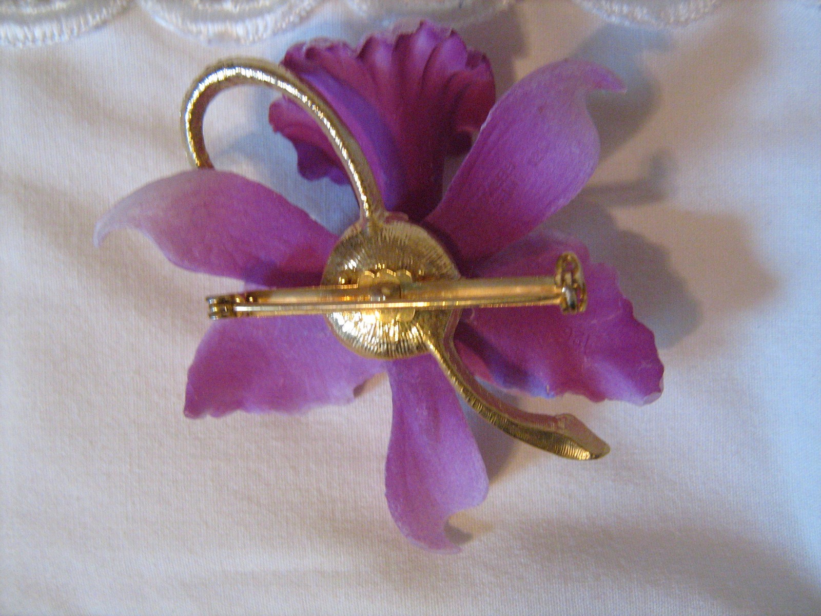 Light Weight Purple Tropical Orchid PIN BROOCH
