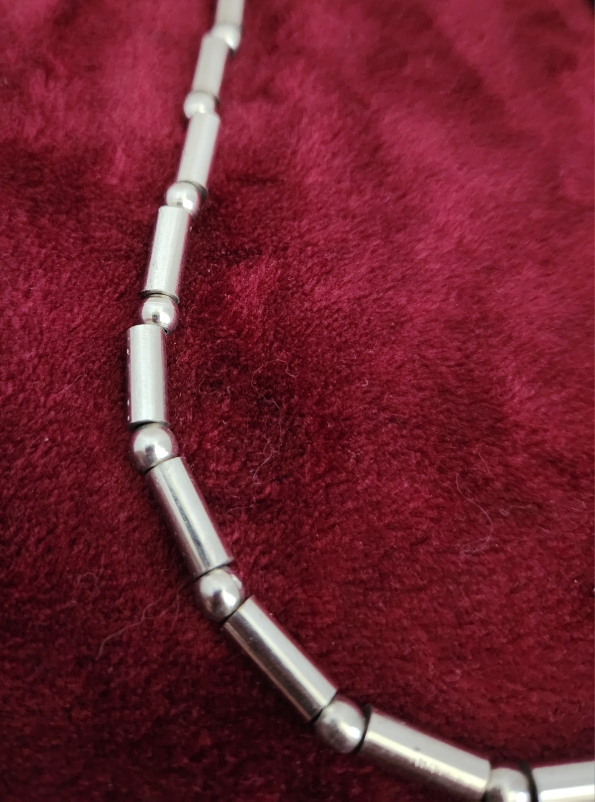 Vintage 90s Hot Topic Silver Tone Bar and Ball Beaded Necklace