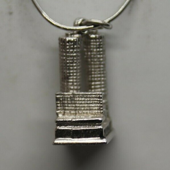 Sterling Silver Chicago Marina City Buildings Charm