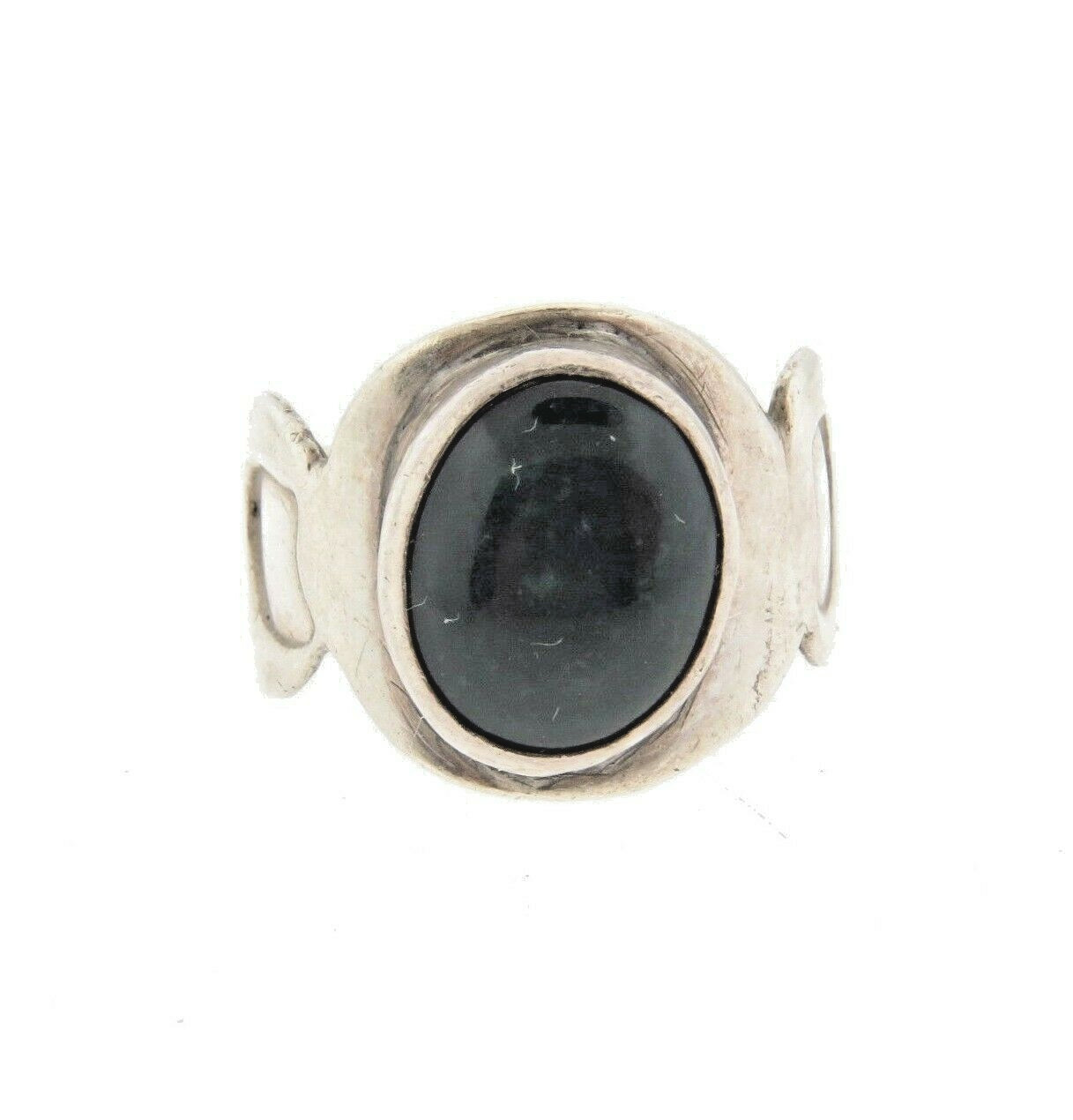 Sterling Silver Green Onyx Ring Size 7.5