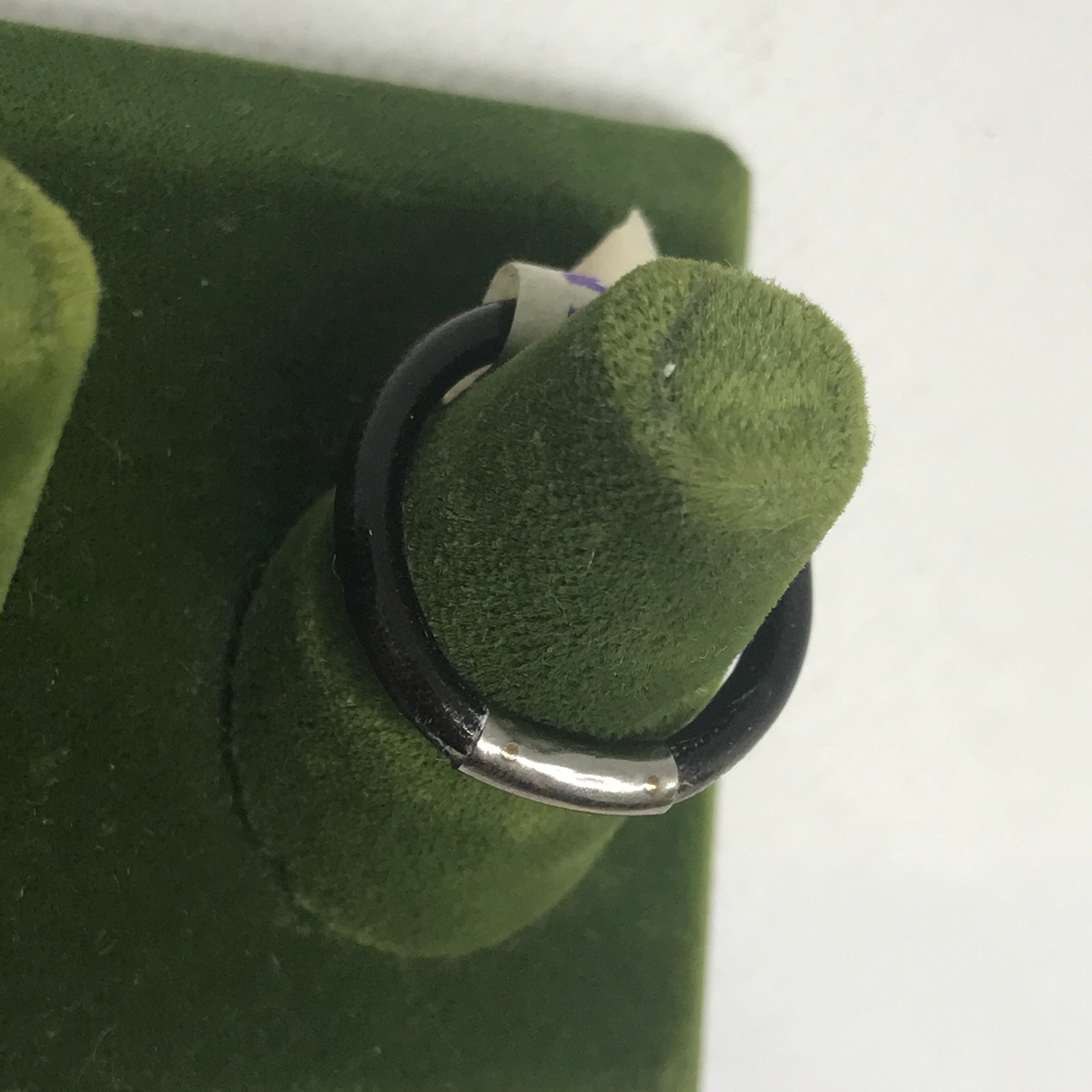 Vintage Black Coral Sterling Silver Ring Size 8 New Old Stock