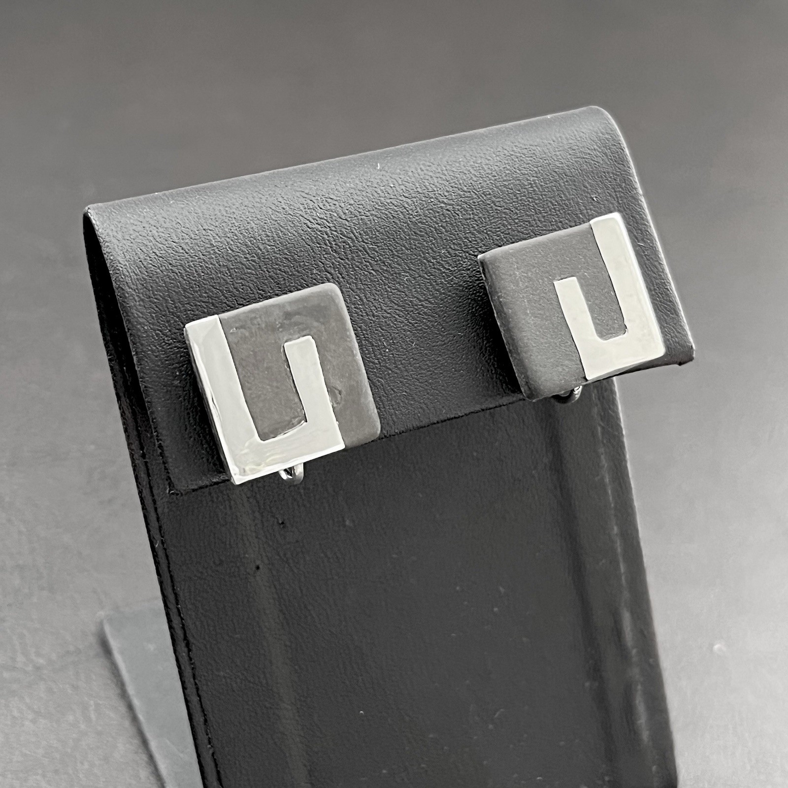 Vintage Los Castillo Onix Negro sterling silver and black onyx earrings