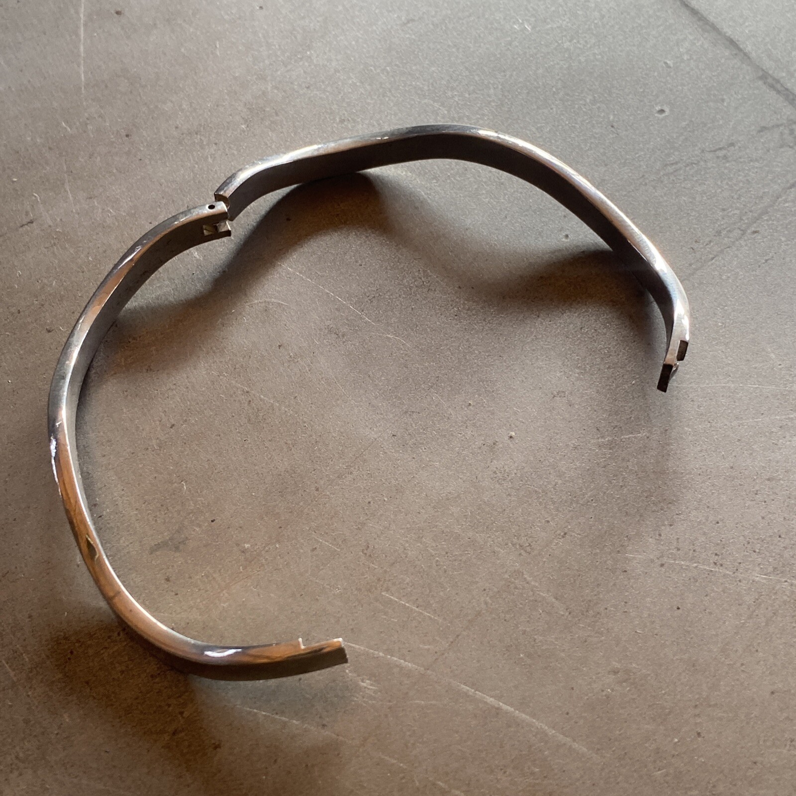 Vintage Mexico Wave Bangle Bracelet 925 Sterling Silver
