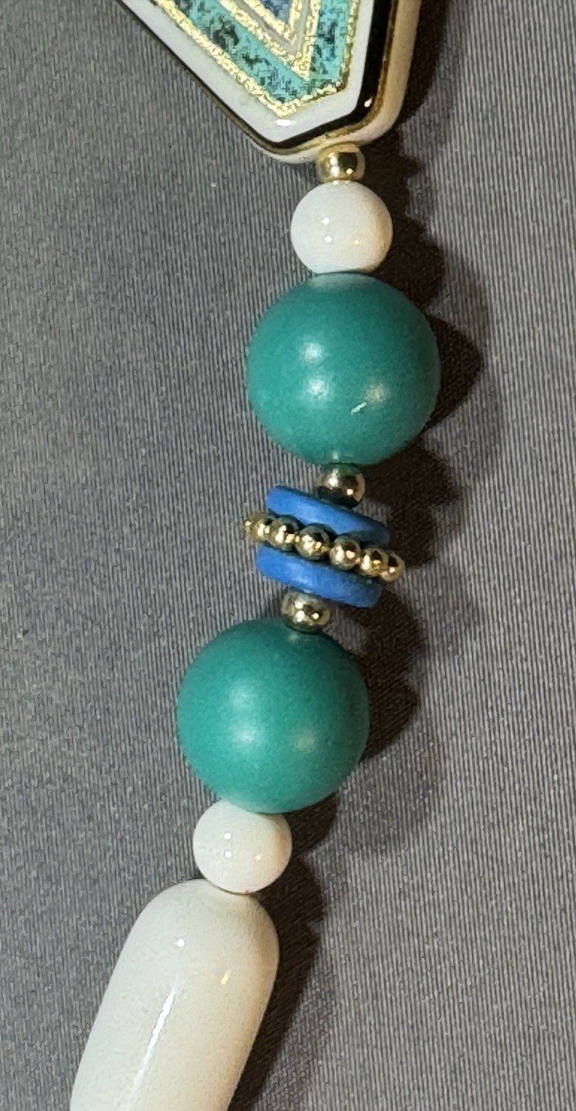 Vintage Southwestern Necklace and Clip Earrings Set, Turquoise Style, Japan