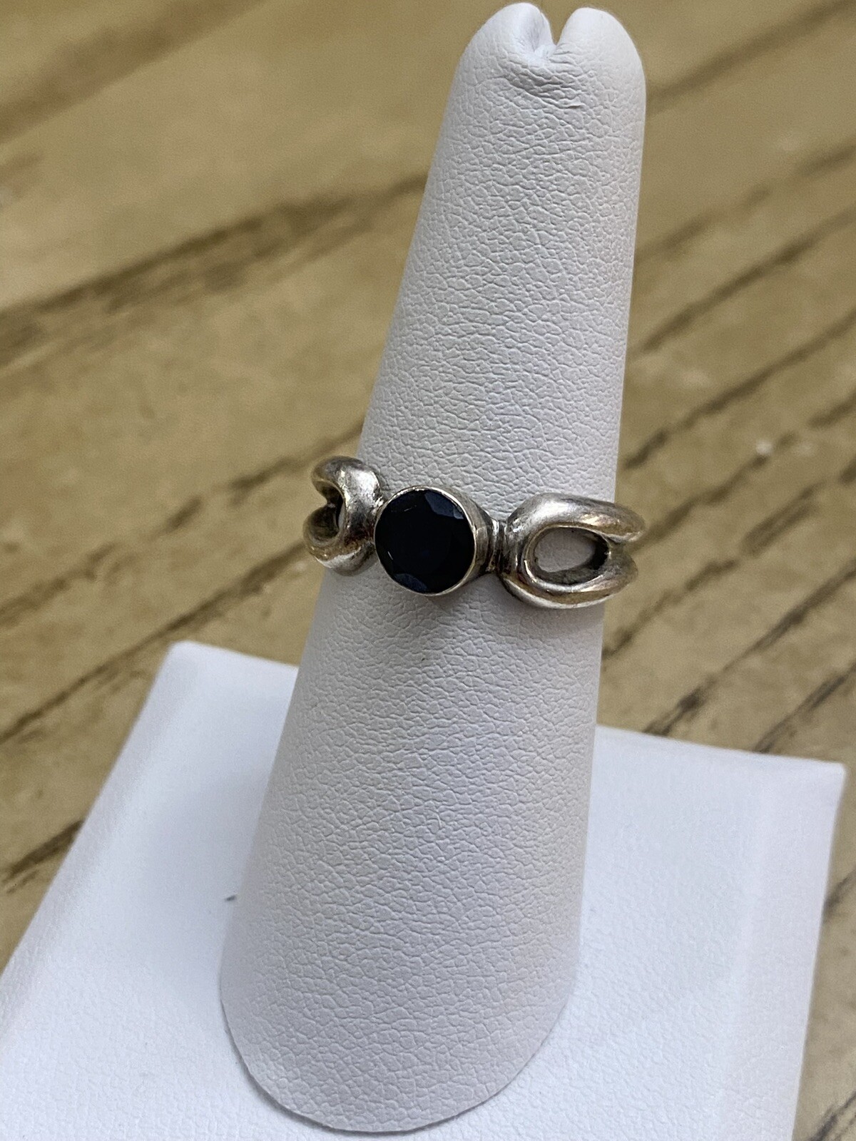 DOUG PAULUS 925 Sterling Silver Vintage Signed Blue Iolite Band Ring Size 7.25