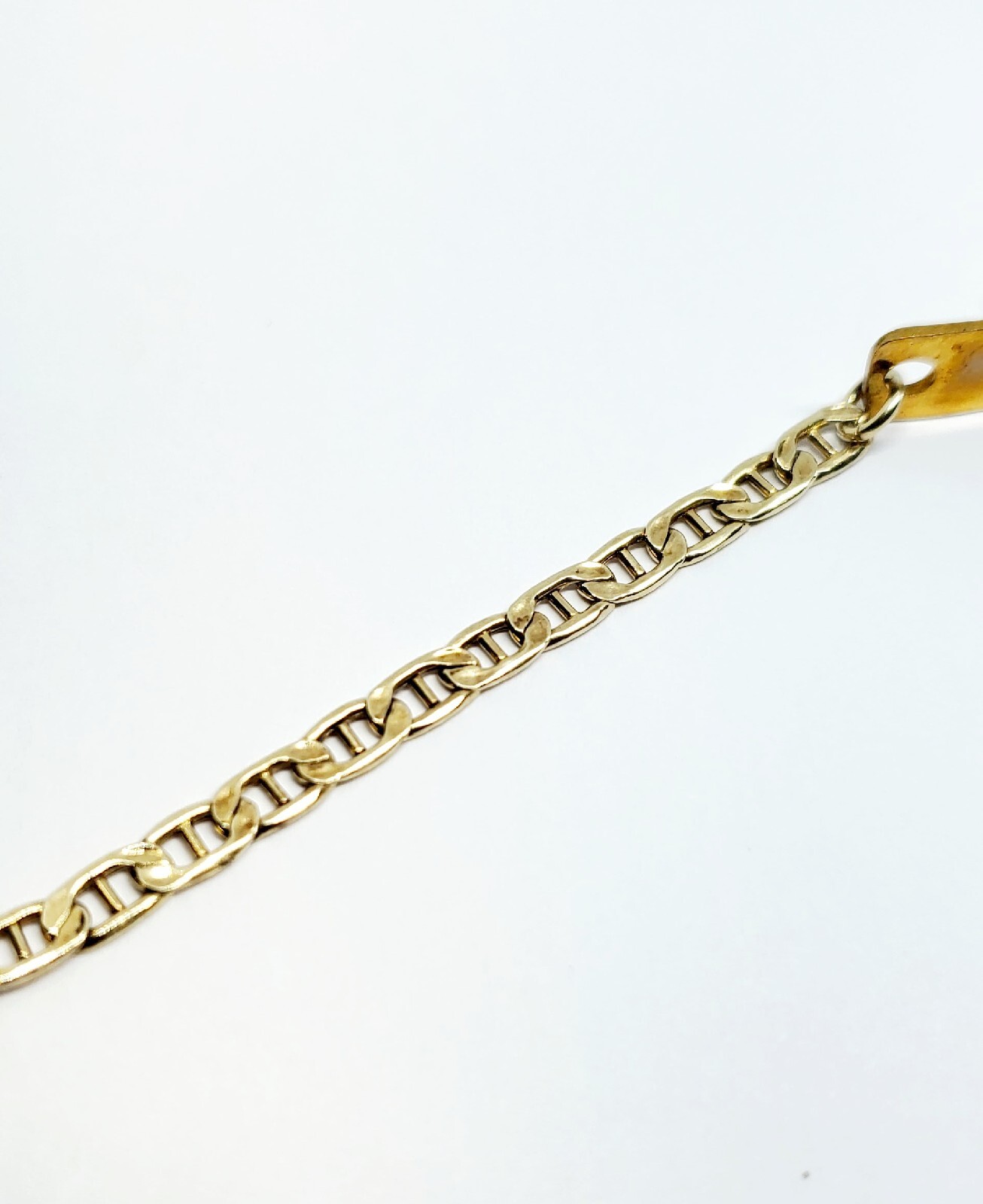 Vermeil 925 Sterling Silver Anchor Mariner Link Chain ID Bracelet 7.25″ (52)