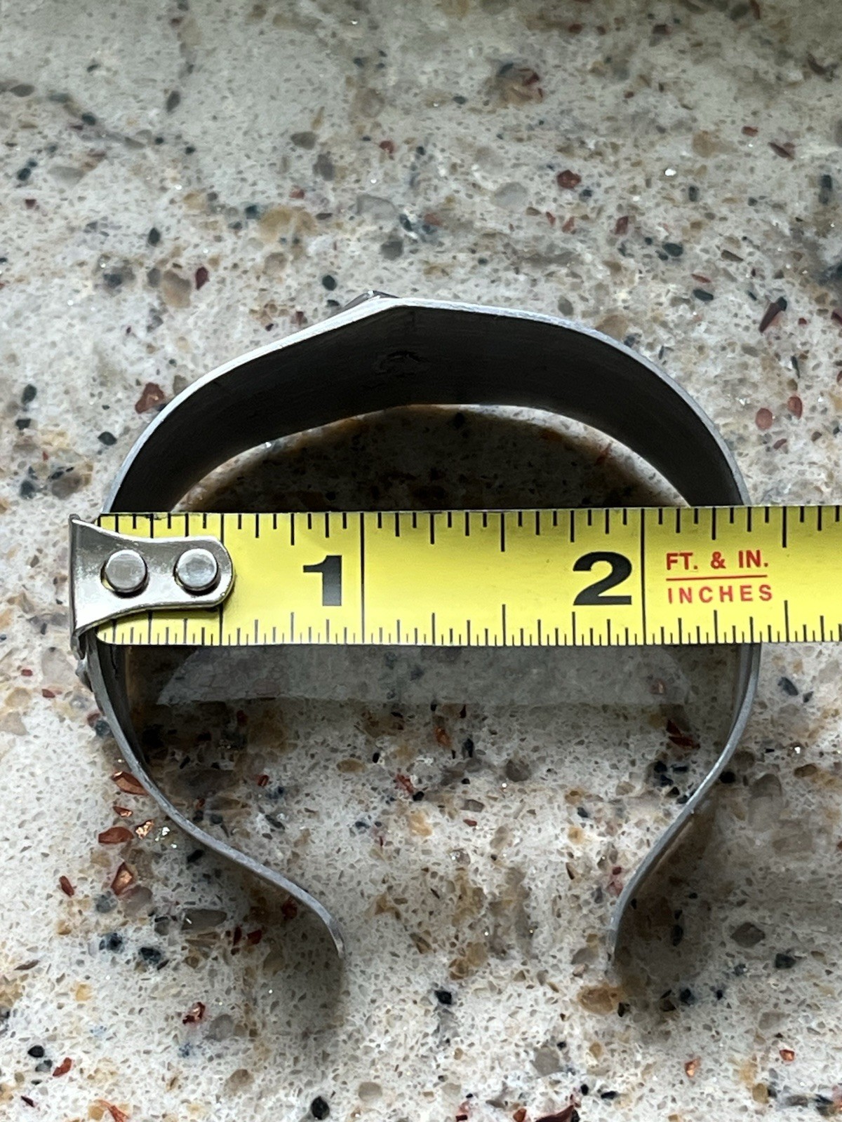 Vintage WWII Era Trench Cuff Bracelet Layered Aluminum Heart