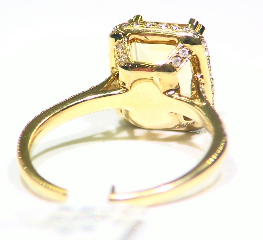 2.37CT 14K Solid Gold Natural Beryl White Diamond Vintage Engagement Ring Halo