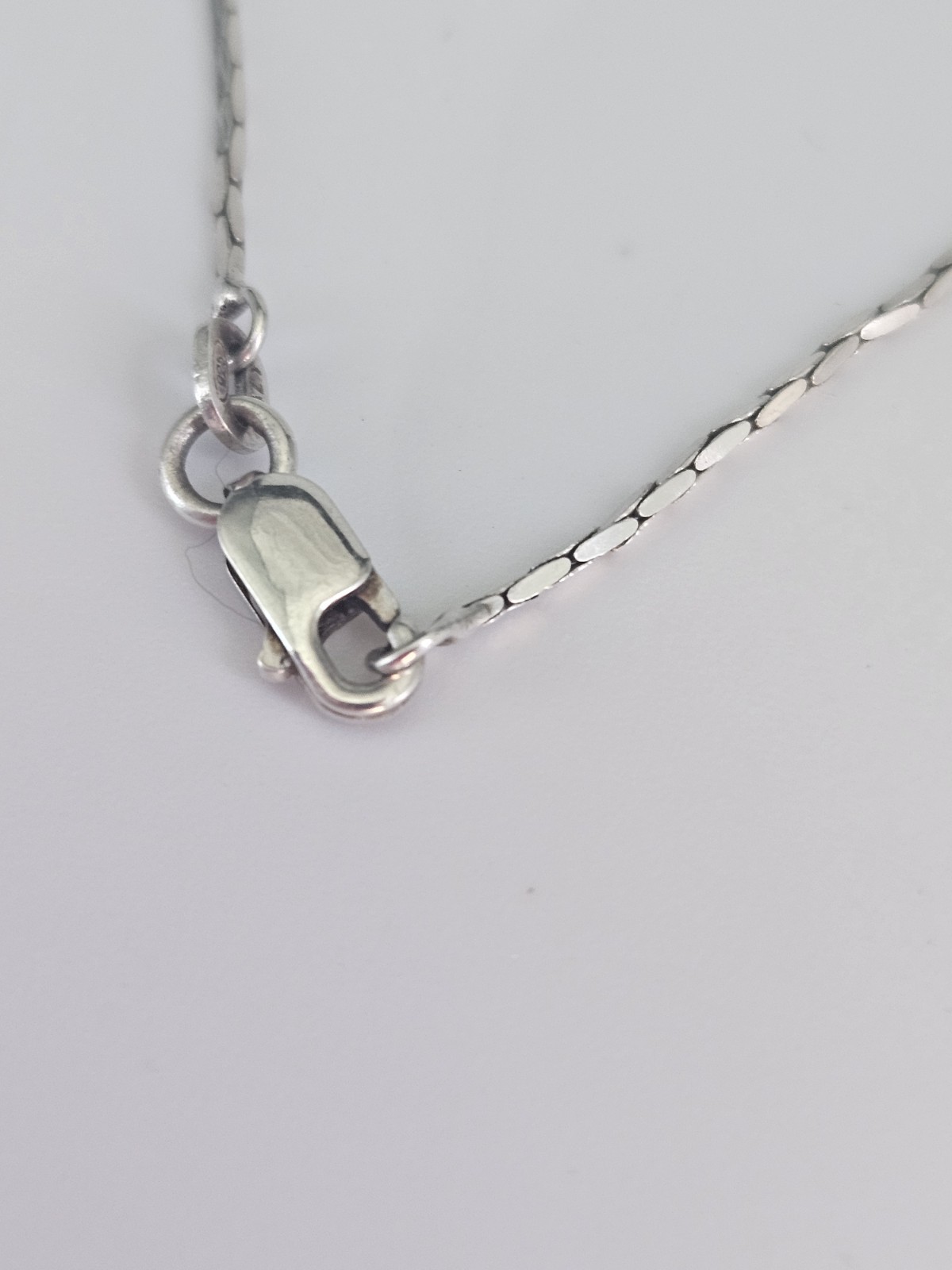 Vintage 925 Sterling Silver Natural Larimar Pendant Necklace 16″