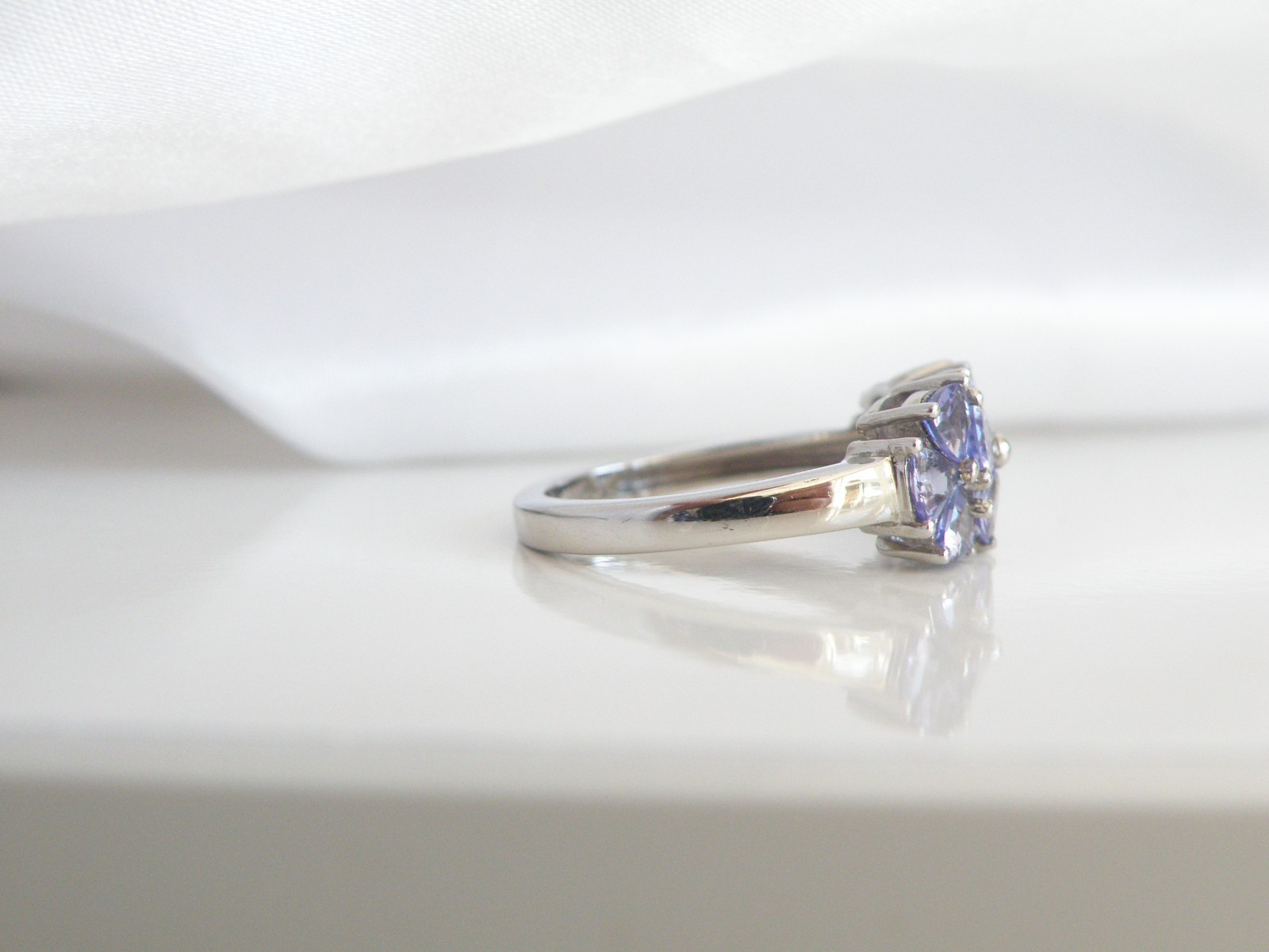 Vintage Sterling Silver 925 Natural Heated Tanzanite Band Ring Size 7
