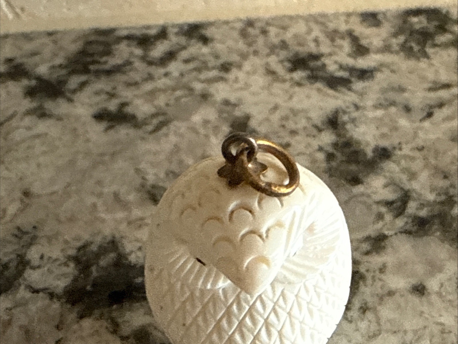 Vintage Hand Detailed Carved White Owl Pendant Charm Wise Owl Masterful Artisan