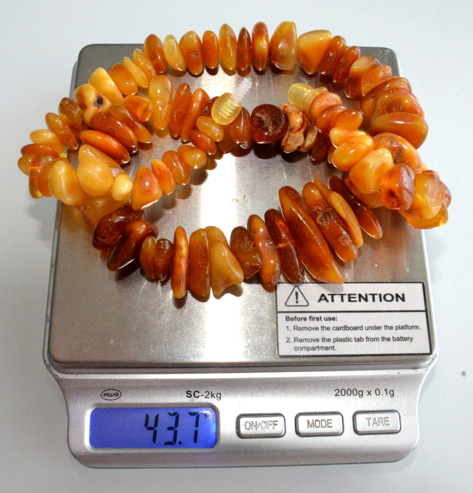 ✅49cm = 44gr RUSSIAN SOVIET BALTIC AMBER BEAD NECKLACE 琥珀 BRACELET STONE PENDANT