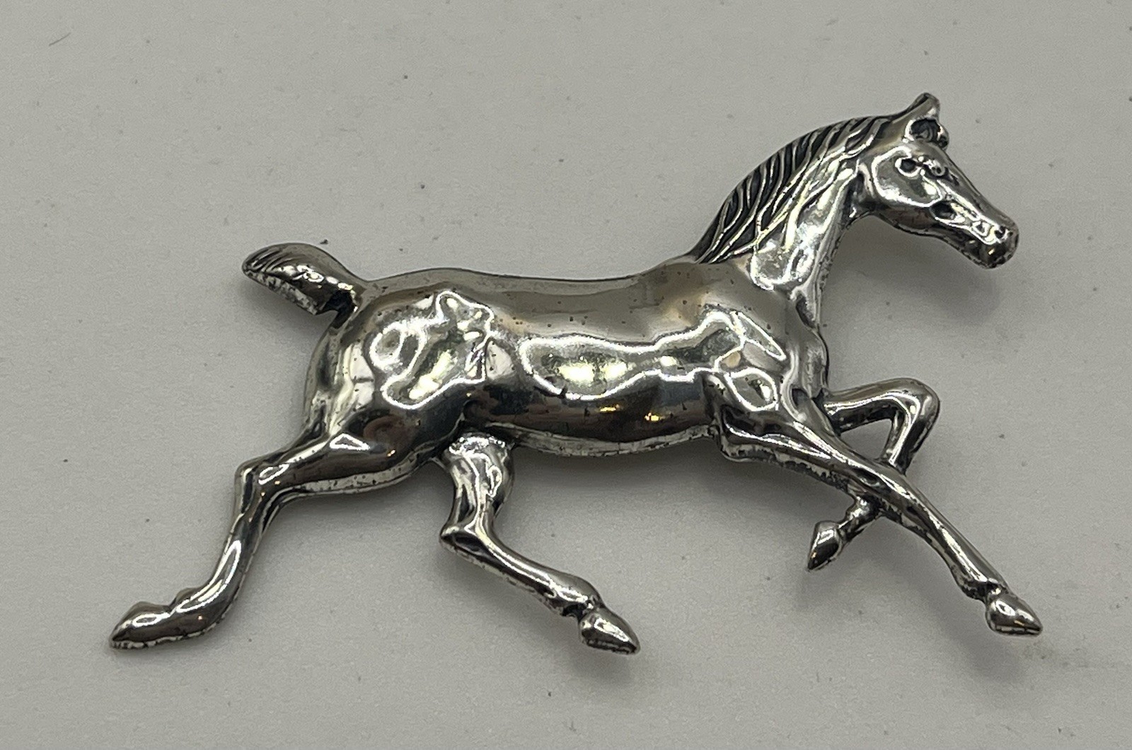 BEAU 925 STERLING SILVER EQUESTRIAN Running HORSE BROOCH- New