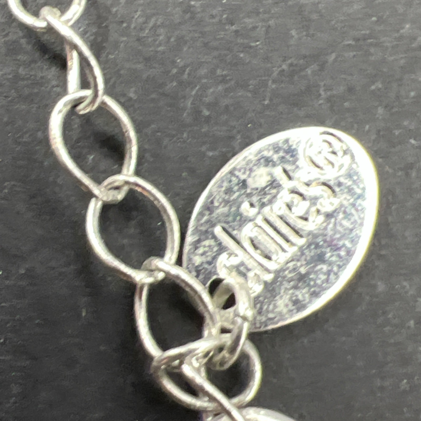 Claire’s MIDDLE SIS Sliding Heart Pendant Necklace Vintage Silver Tone 18”