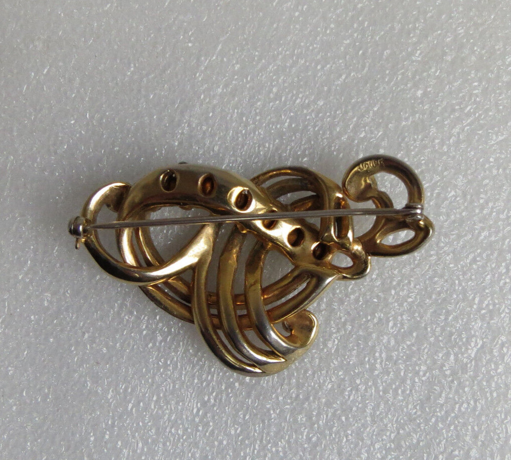 Vintage Signed JOLLE Gold Wash Silver Art Nouveau Art Deco Brooch
