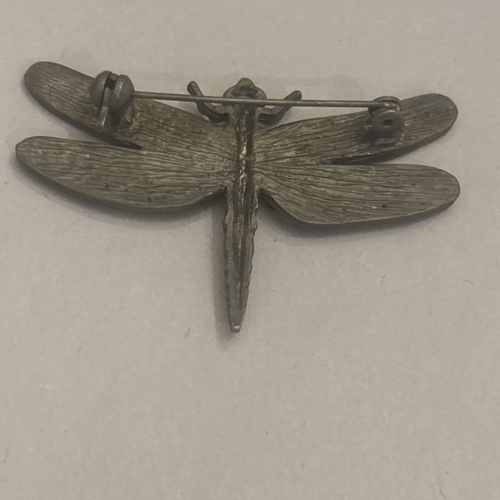Vintage dragonfly brooch with blue enamel finish