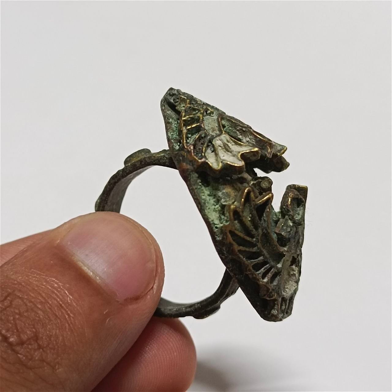 Vintage Handmade Bronze Ring, Rare Ornate Collectible, Unique Statement Jewelry