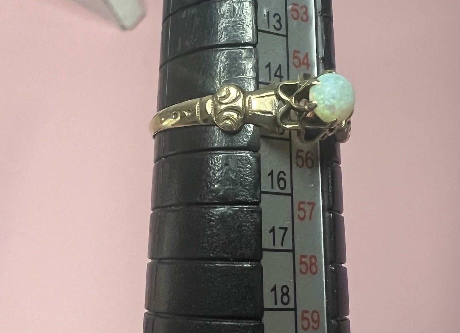 Victorian Antique Opal 10k Yellow Gold Ring Size 7.25 Reduced! Intricate Belt