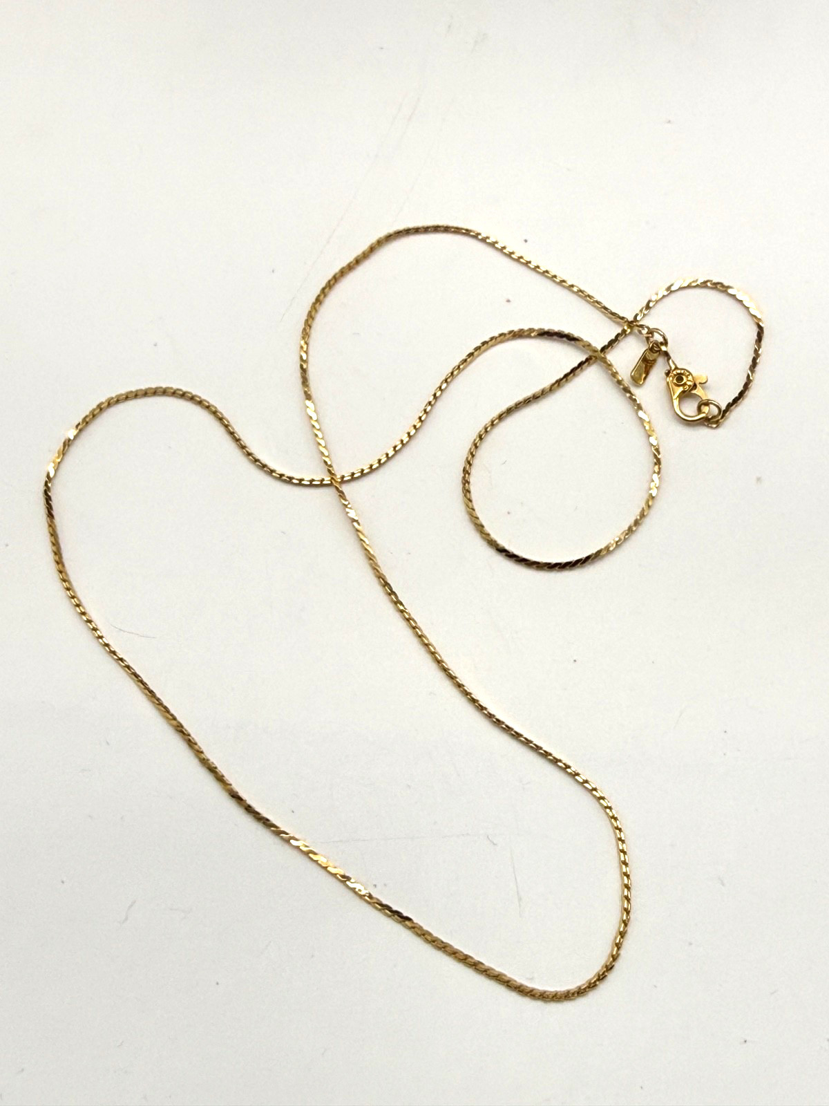 Vintage Monet Necklace 20″ Gold Tone Flat Snake Chain w/ Sister Clasp
