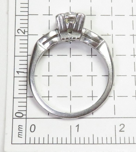 Antique 1920’s Diamond Engagement Platinum Ring Size 6 UK-L1/2 EGL USA Art Deco