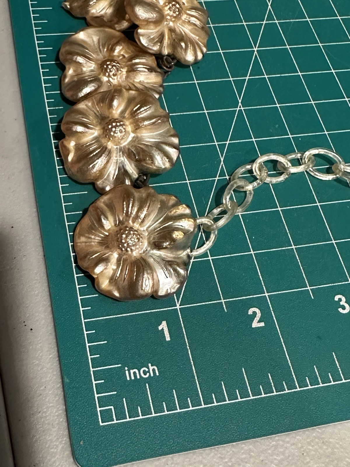 Vintage Ivory Gold Celluloid Floral Necklace 2 Brooches Pins Set Estate Jewelry