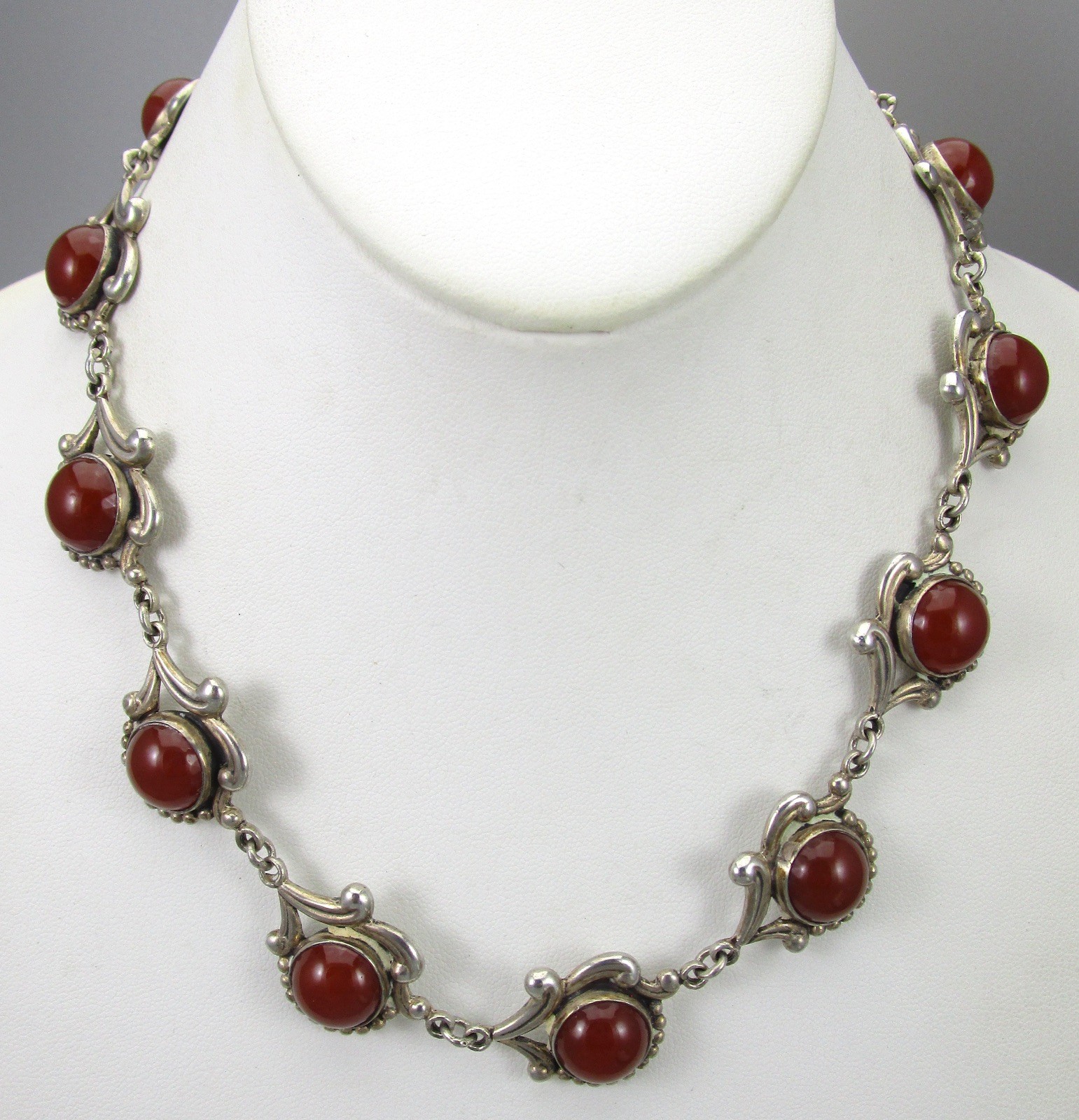 GORGEOUS VINTAGE LOS CASTILLO MEXICAN STERLING SILVER KNOT LINK NECKLACE