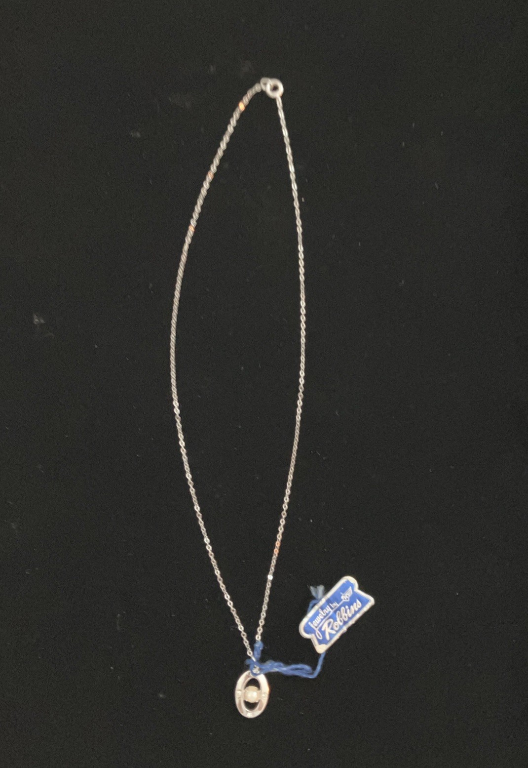 Vintage Jewelry By Robbins Attleboro Original Tag Pearl Sterling Silver Necklace
