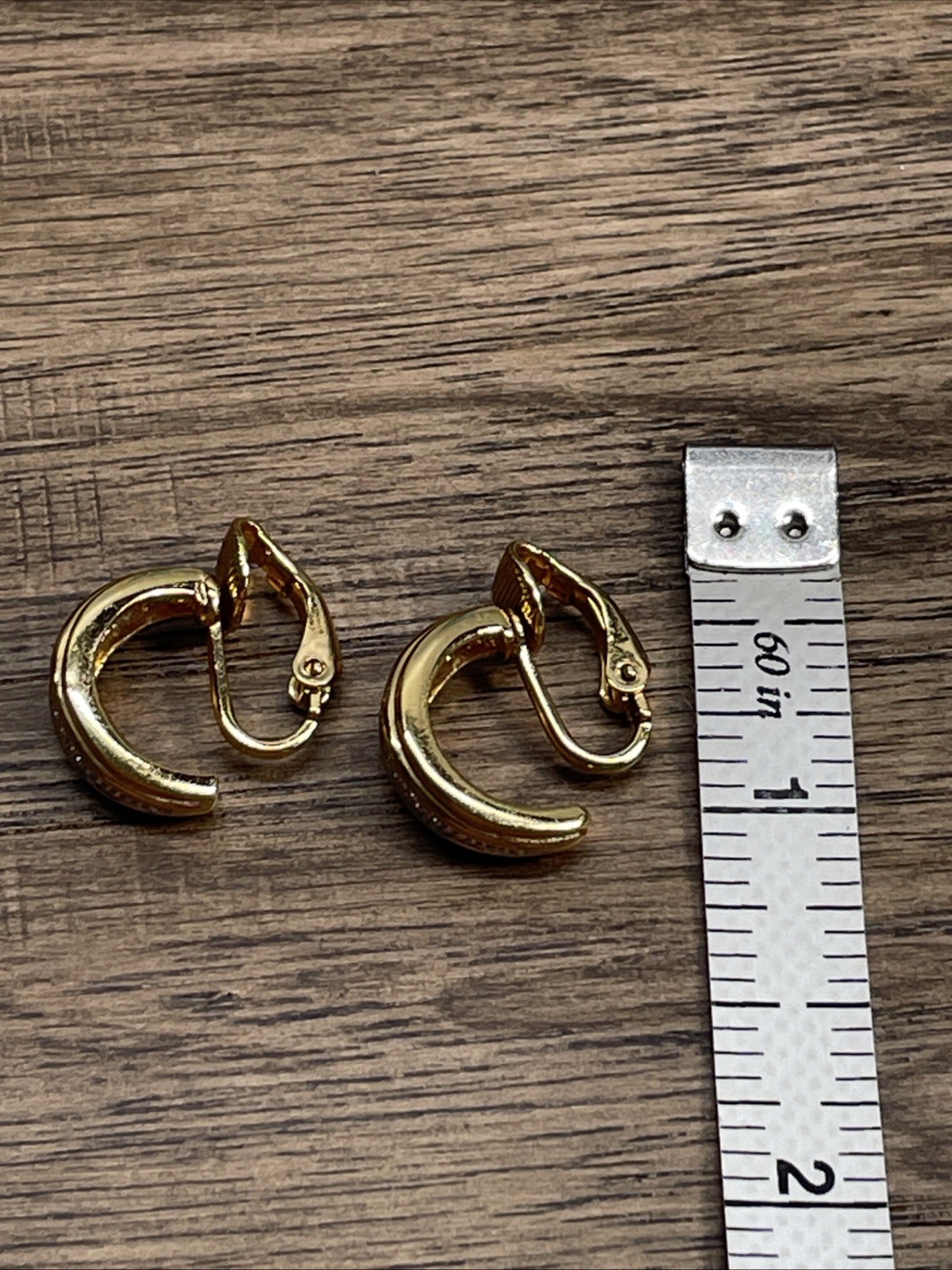 Vintage Two Tone Dangle Drop Hoop Earrings Estate Jewelry Find KG JD