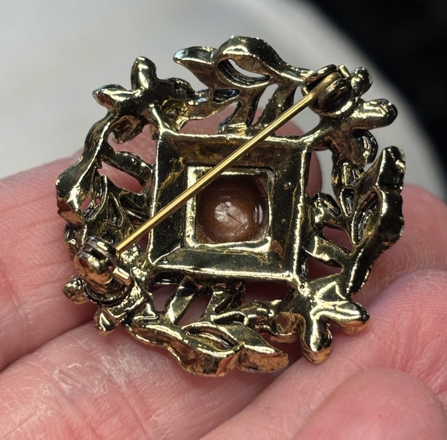 Vintage Brooch Lot Fall Tones Brown Burgundy Colors