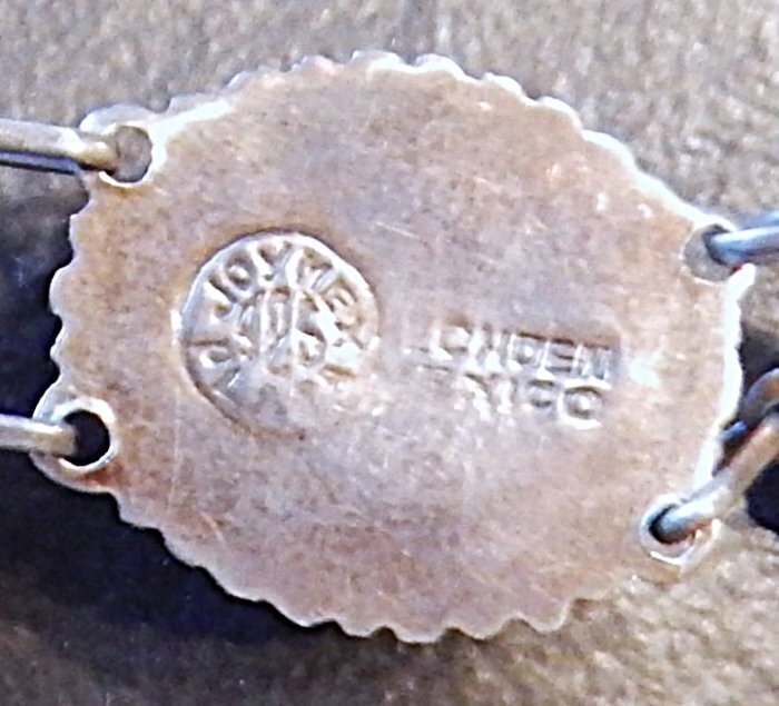 Vintage JOY MEX 925 Sterling Silver Dragons Breath Cabochon Link Bracelet K2