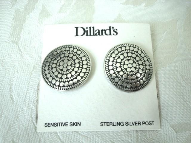 Silver Tone With Black Pierced Earrings Dillard’s Card KJ